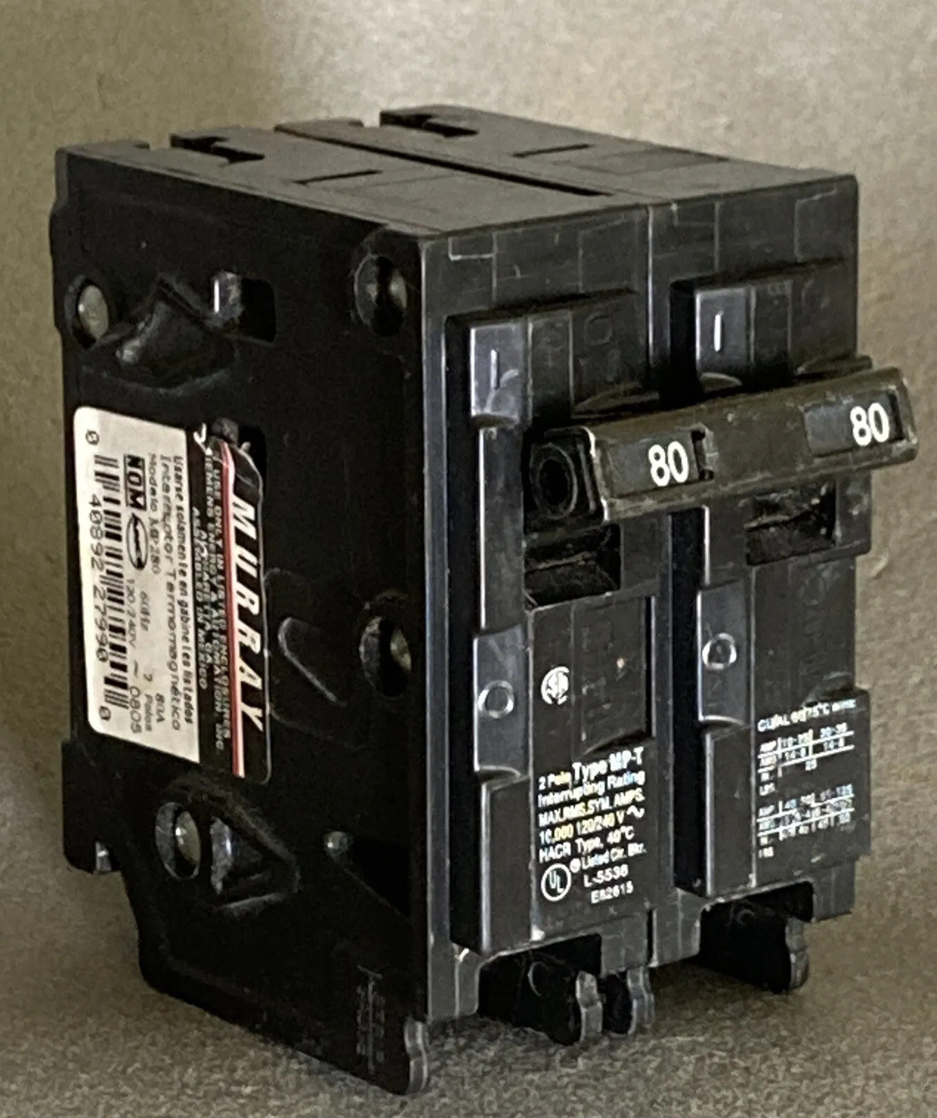 MP280 Molded Case 80A 240V Circuit Breaker 2Pole MP Series MP-T Circuit Breaker