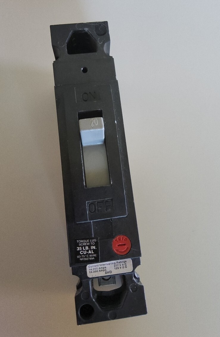 GE TED 113020WL Circuit Breaker – Black