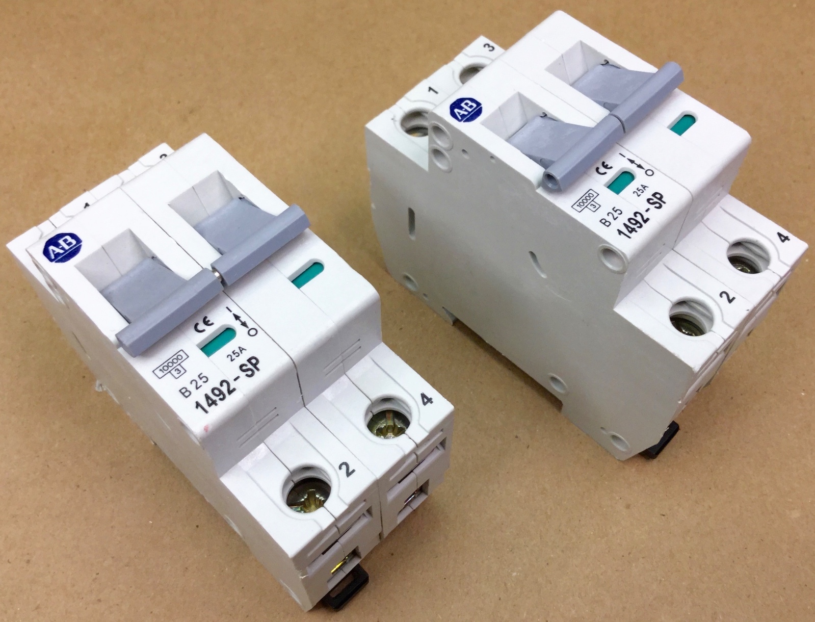 ALLEN BRADLEY 1492-SP2B250 CIRCUIT BREAKER 2 POLE 25A 277V (SET OF 2) NEW NO BOX