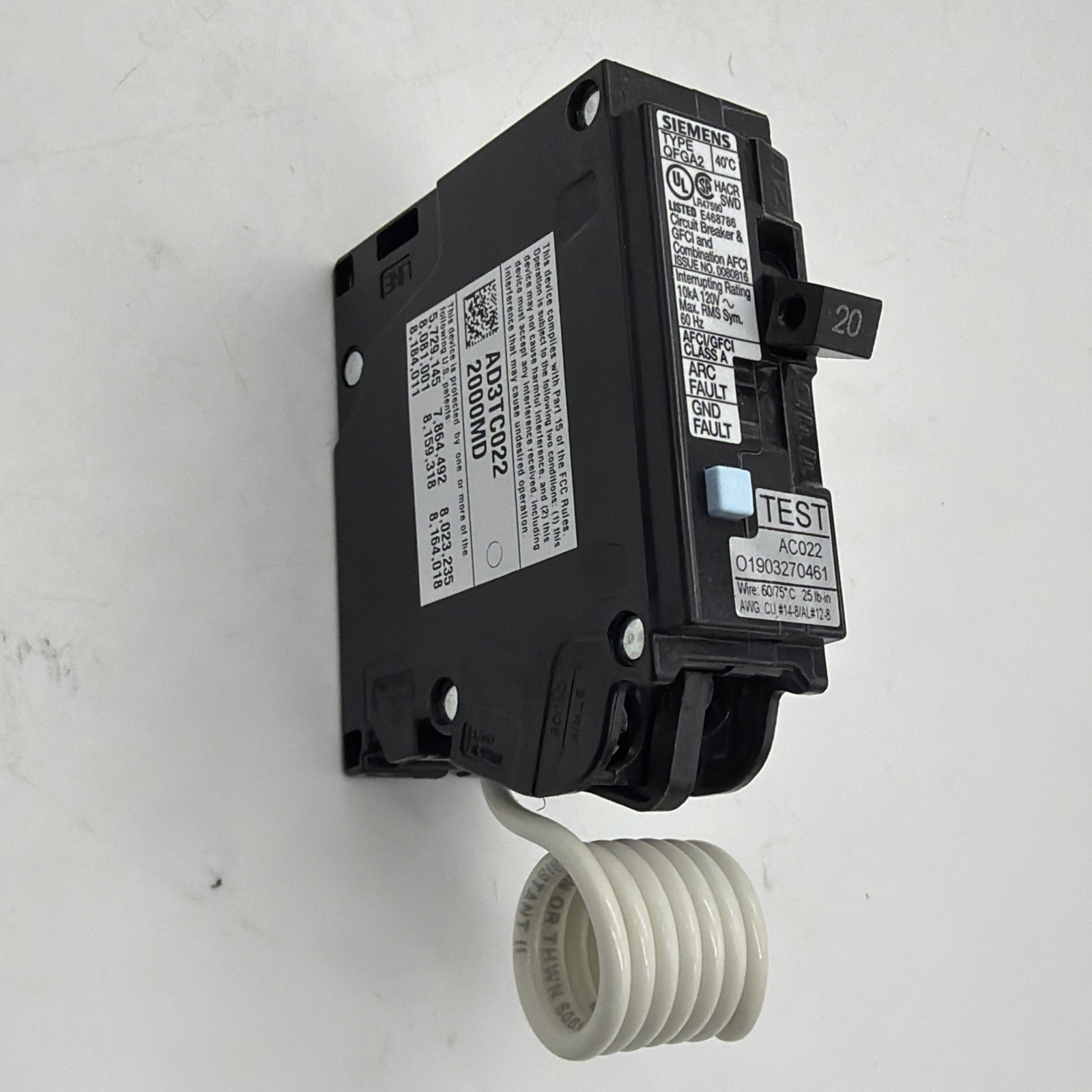 🔥 SIEMENS Q120DF 20A 1-POLE 120V DUAL FUNCTION AFCI/GFCI CIRCUIT BREAKER NEW