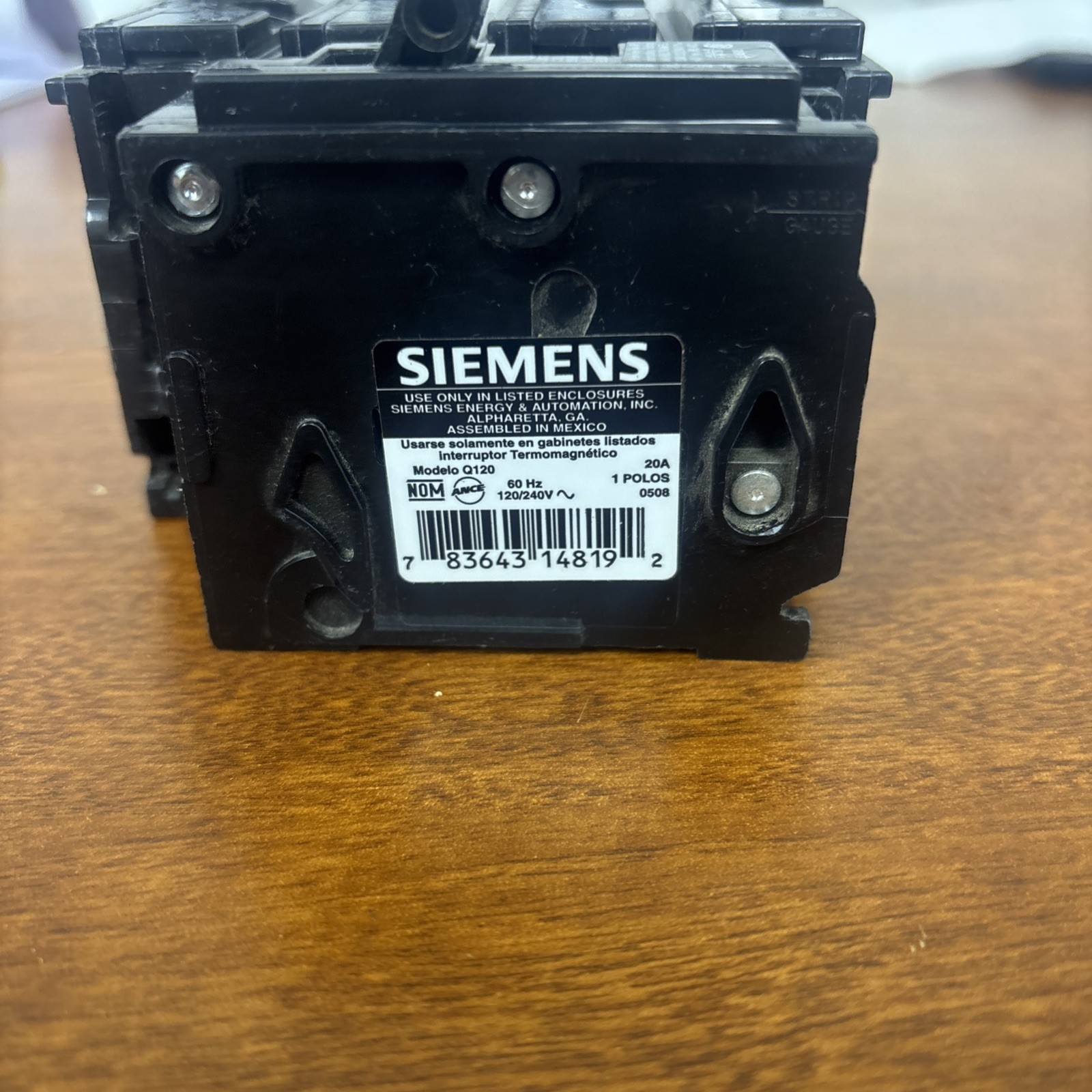 Siemens Q120 20 Amp Circuit Breakers Set of 5 Plug-in/snap In