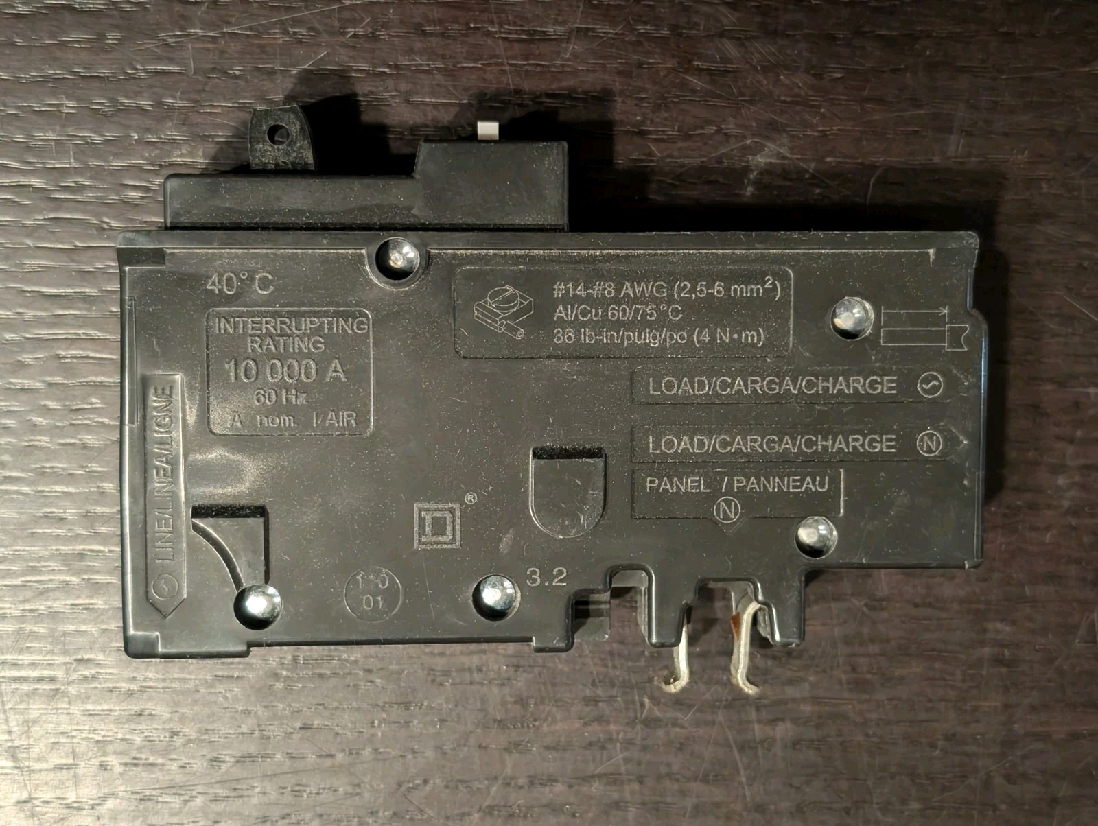 Square D HOM115PCAFI Circuit Breaker 15A 1P 120VAC 10kA AIR Combo Arc Fault PON