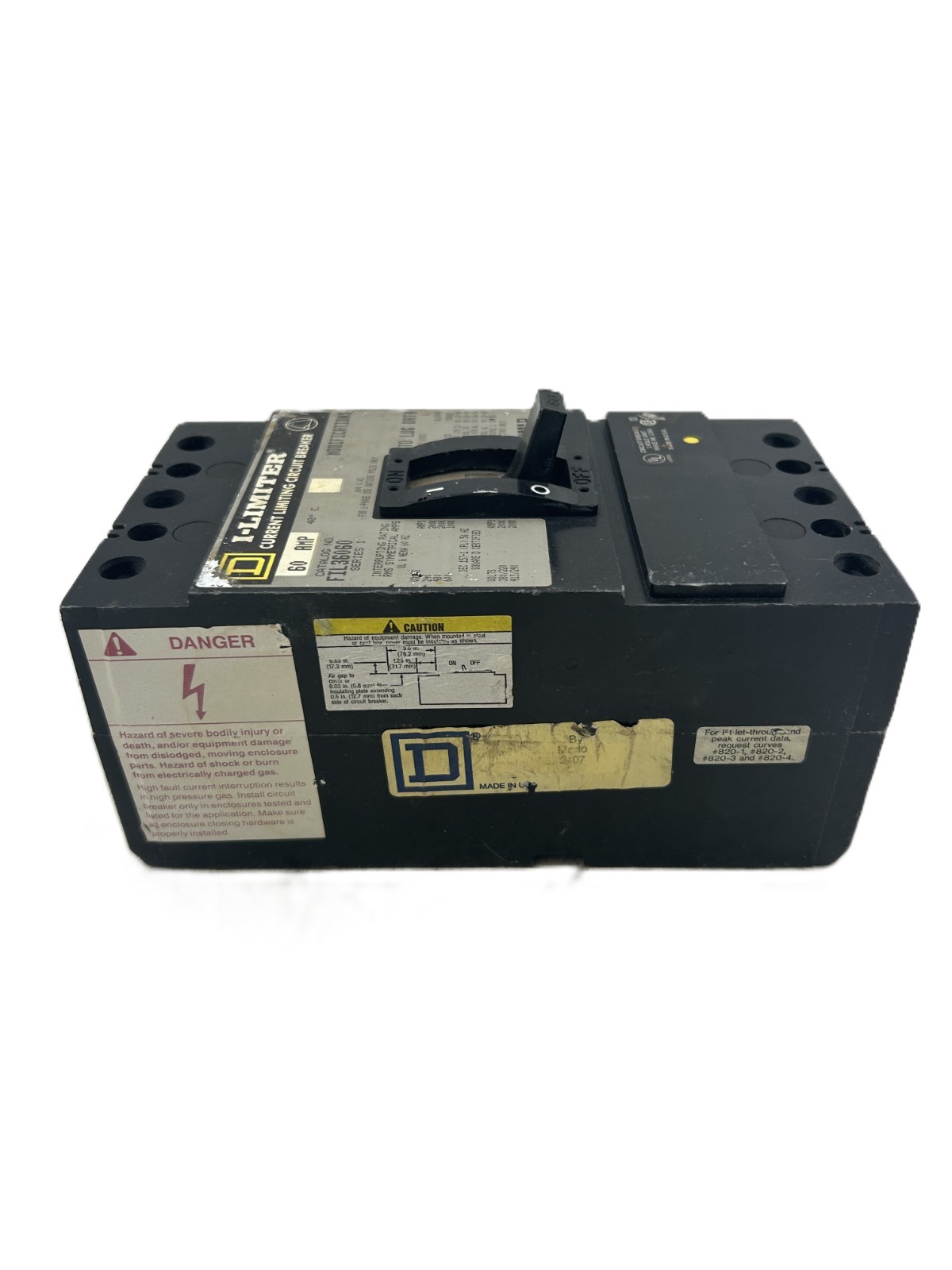 Square D FIL36060 I-Limiter Circuit Breaker 60A 3-Pole 600VAC