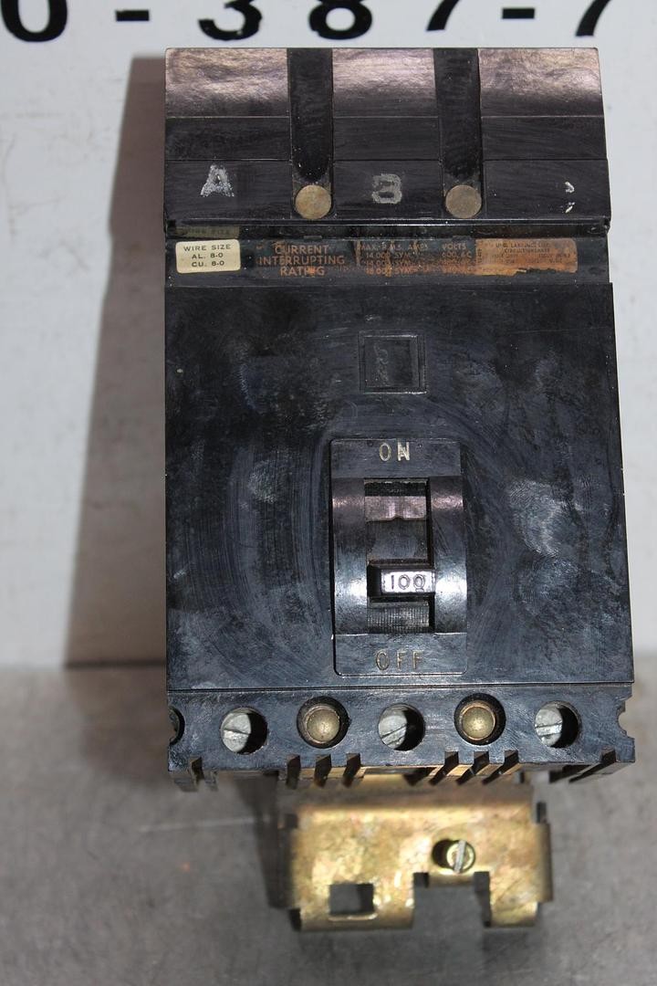 SQUARE D I-LINE CIRCUIT BREAKER FA36100 100 AMP 600 VAC 3-POLE