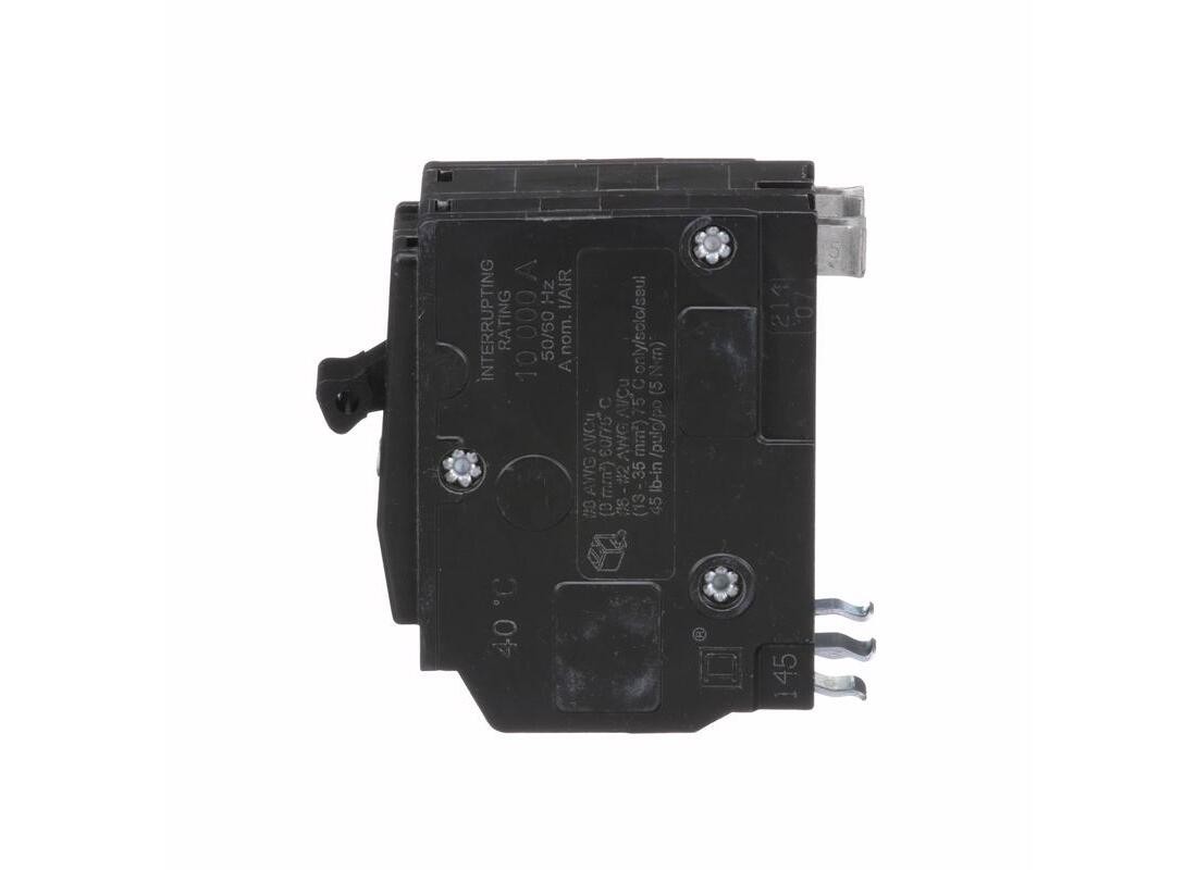 QO Circuit Breaker, Mini, 50 A, 2 -Pole, 120/240 VAC, 48 VDC, Plug Mounting, Bla