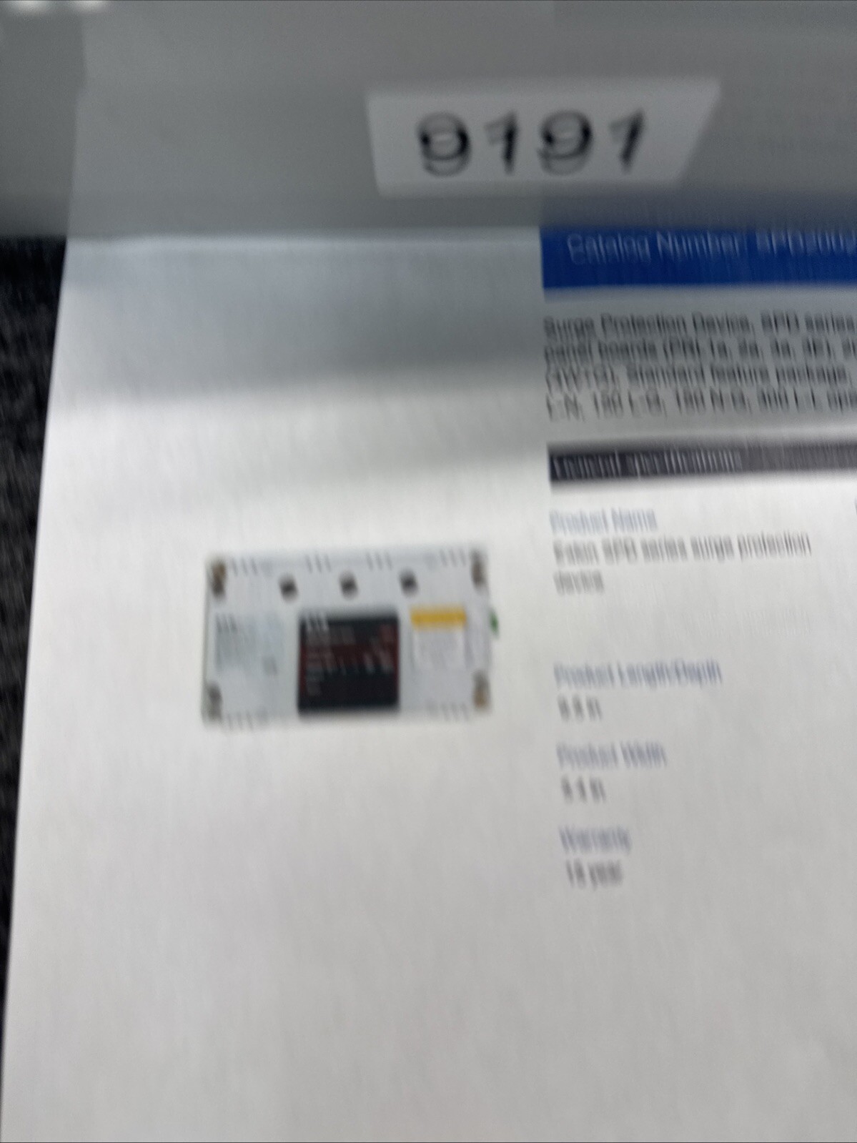 EATON SPD200208Y2A 120/208V 50/60HZ 4 Wire w/Ground 200KA SPD Surge Protective