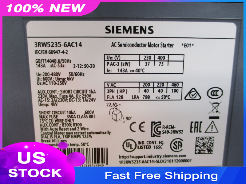 New Siemens 3RW5235-6AC14 Free Shipping New in Box New Factory Sealed PLC 1PC US