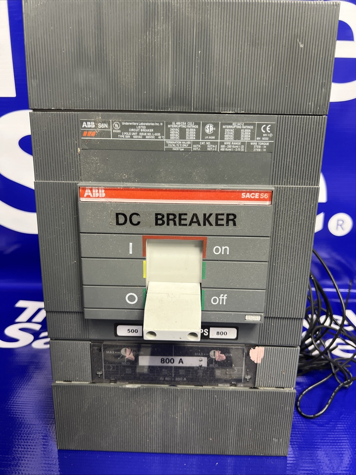 ABB 800 Amp 600V S6N DC Breaker 🟦