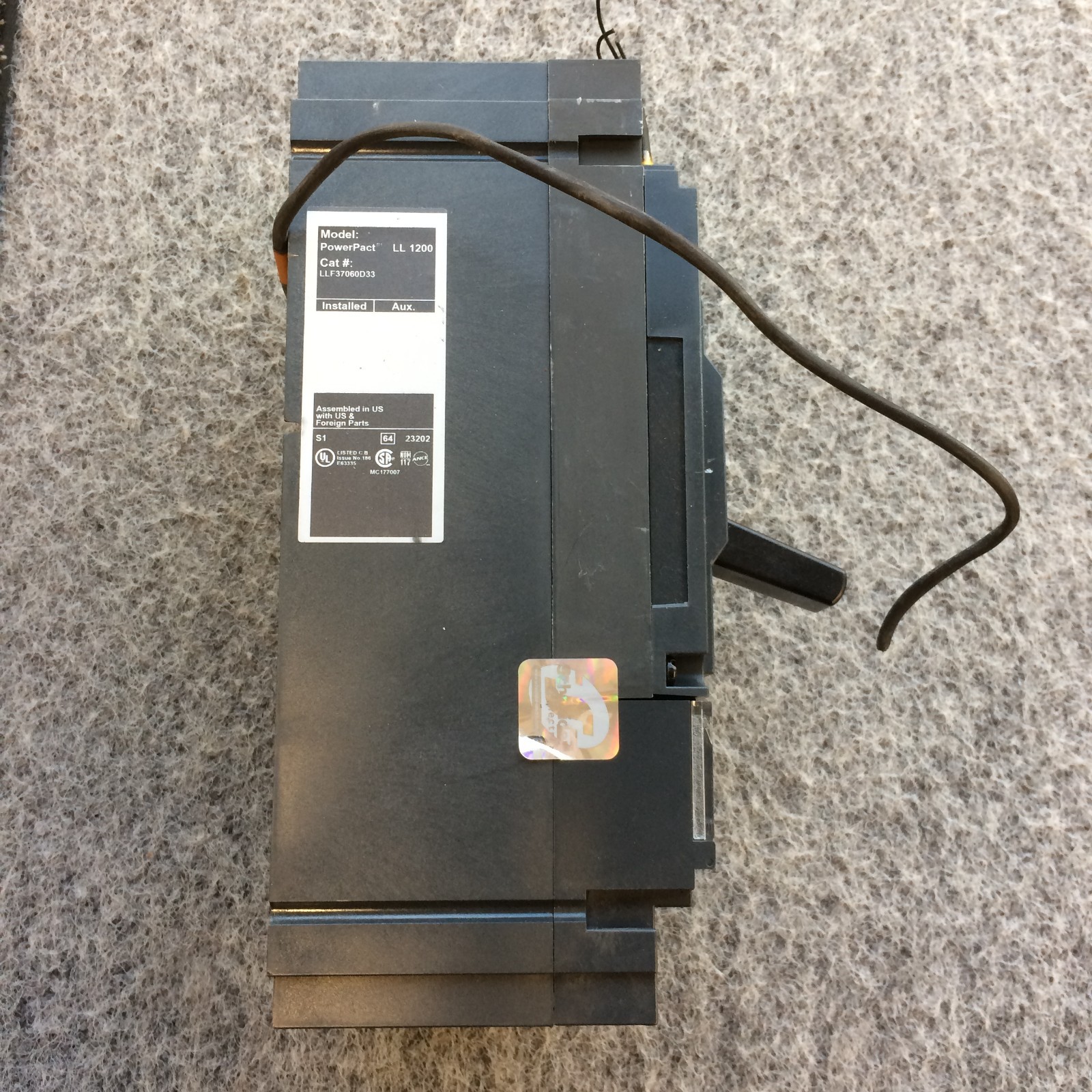 LLF37060D33 SQUARE D/SCHNEIDER ELECTRIC 600A LL1200 POWERPACT CIRCUIT BREAKER 3P
