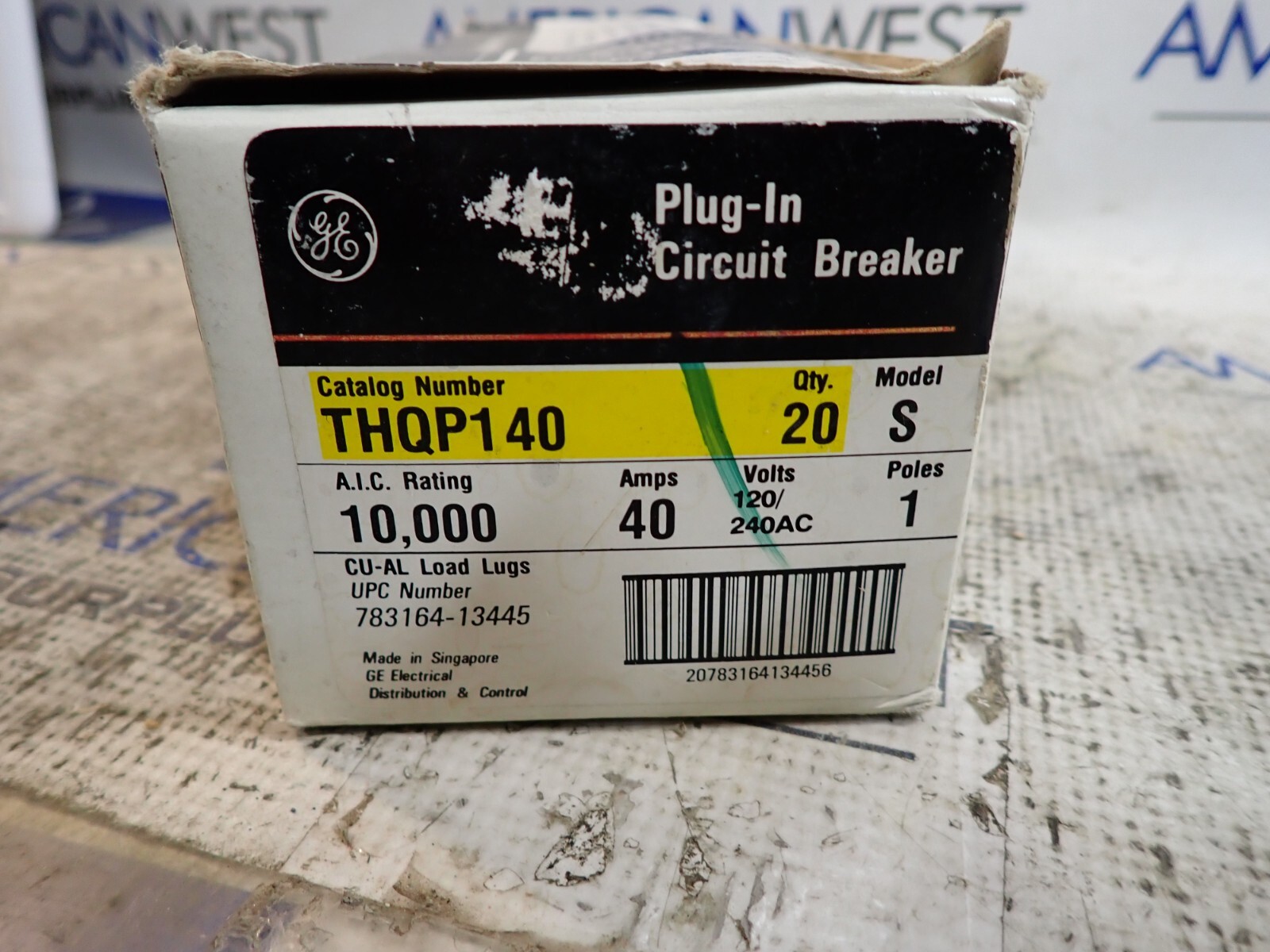 CASE of 20 NEW GE THQP140 1 pole 40 amp Plug in THQP 120v Skinny Breakers