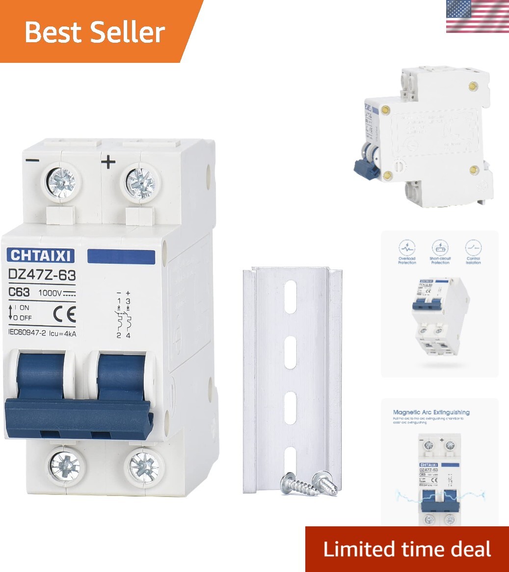 Screw Clamp DC Miniature Circuit Breaker – 1000V 63A for Secure Installations