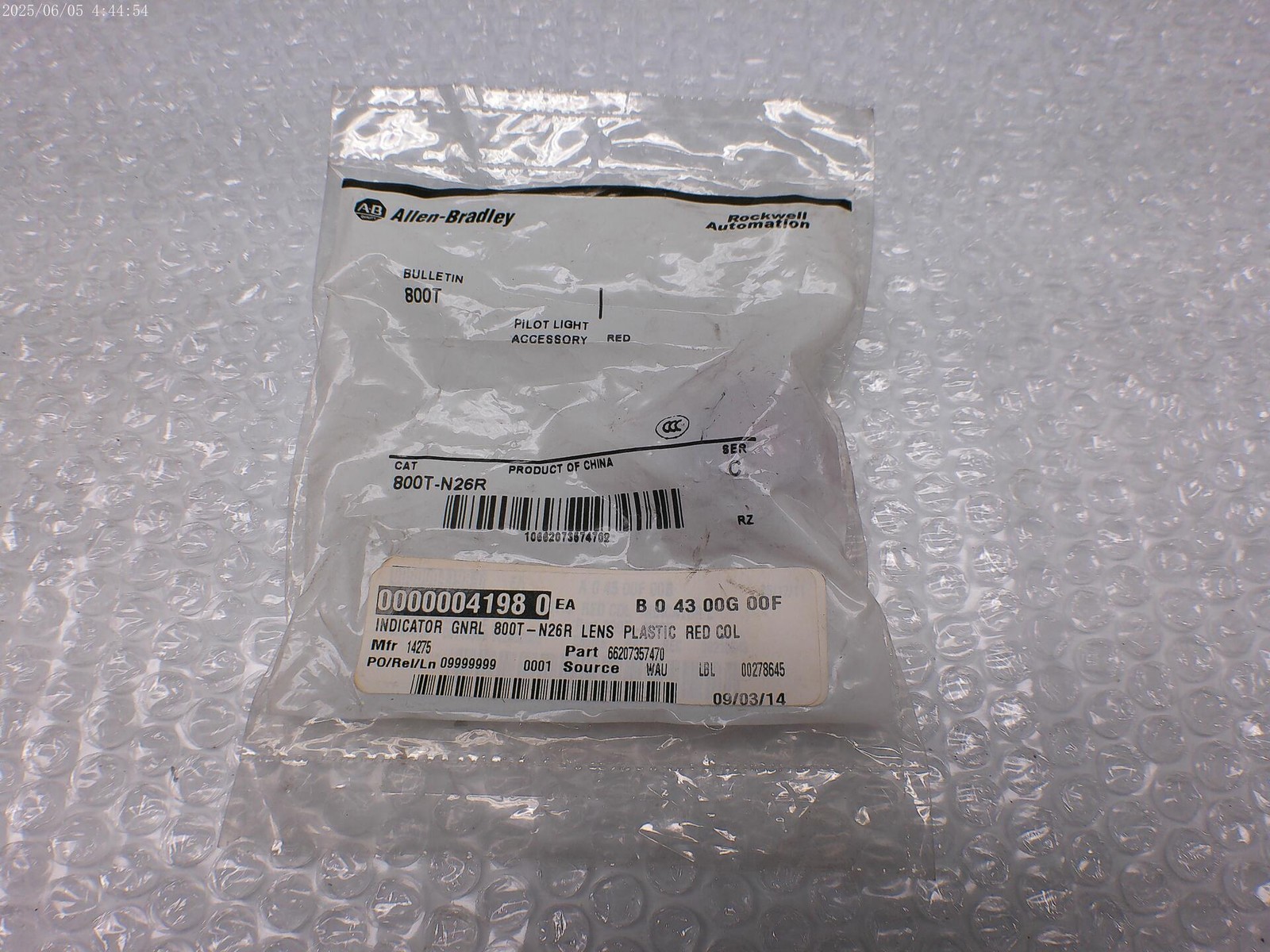 ALLEN BRADLEY 800T-N26R SER.C LENS RED NSMP.