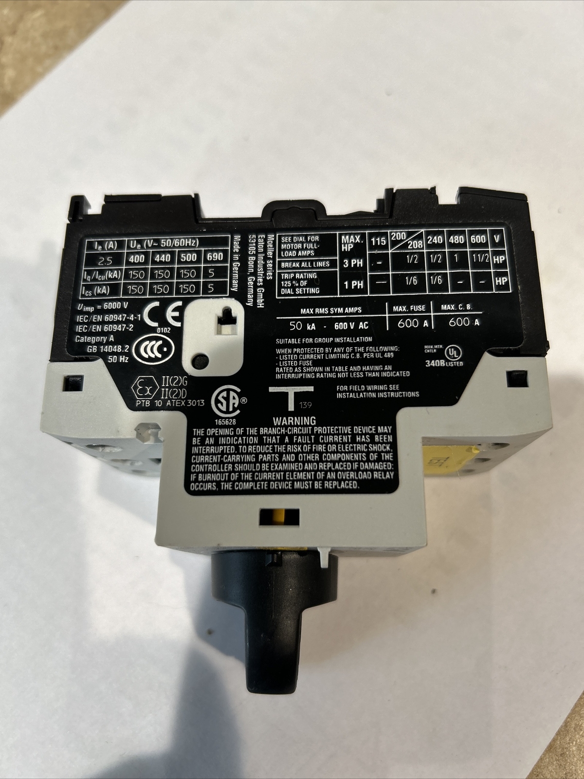 New Eaton PKZM0-2.5 IEC Motor Circuit Breaker 1.6-2.5A XTPR2P5BC1 NL