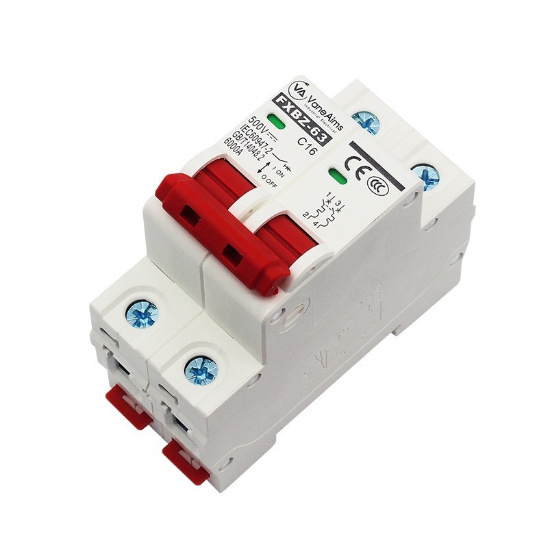 Circuit Breaker MCB DC 500V 2P Overload Protection Switch 6A-63A Panel Control
