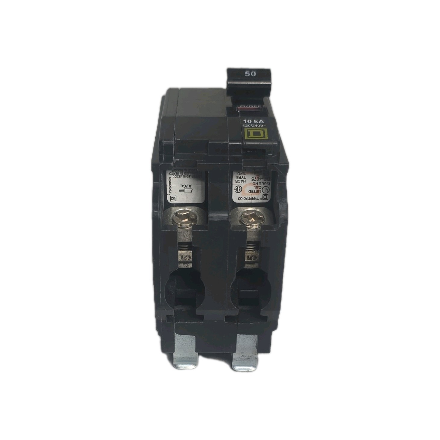 Square D QO250 50A 2-Pole Circuit Breaker Black Plug-In 120/240V