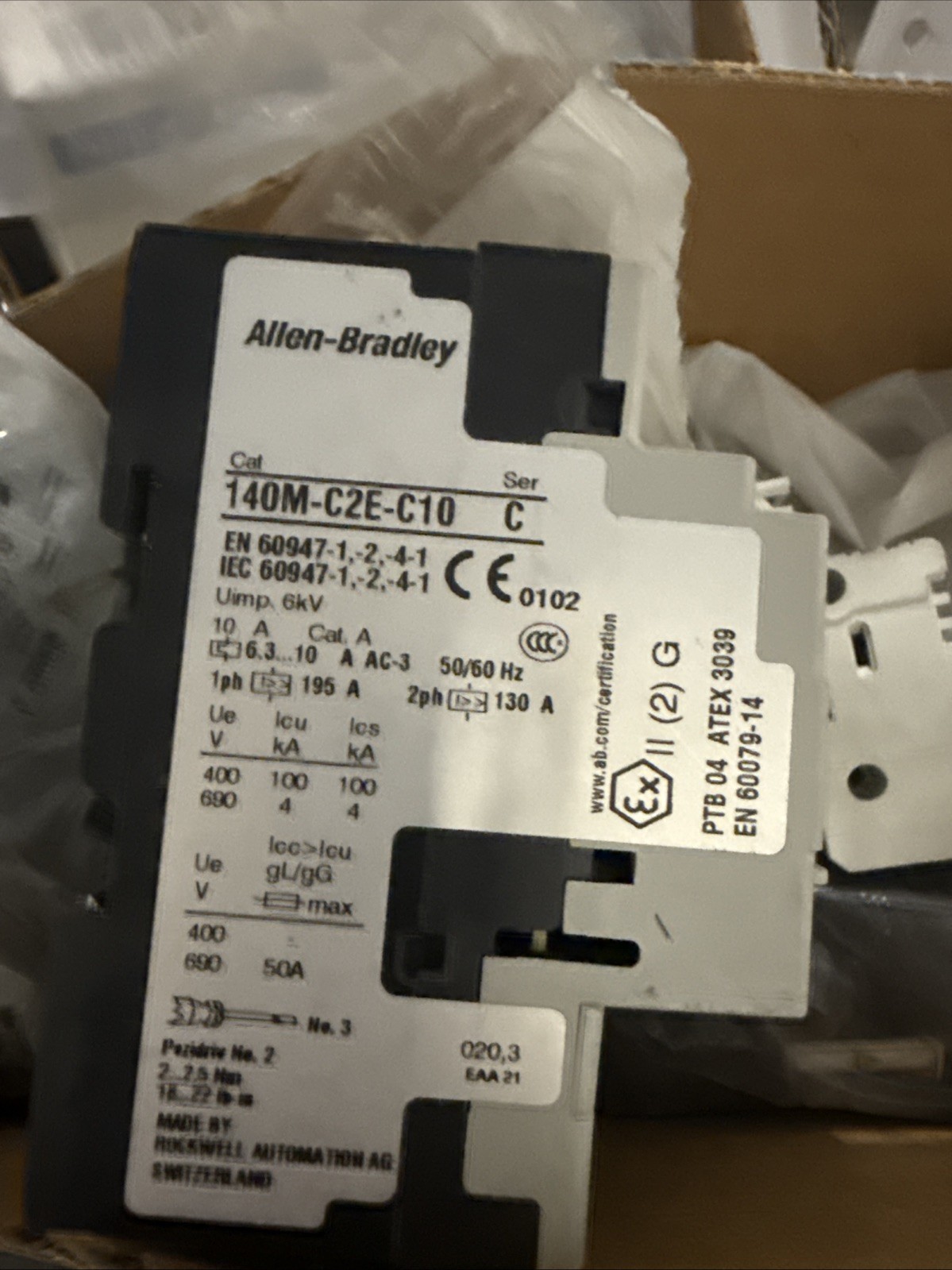 New Opened Box* Allen Bradley Breaker, Motor Protection 140M-C2E-C10