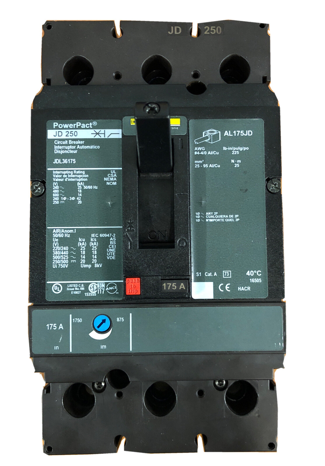 Square D JDL36175 600V Circuit Breaker