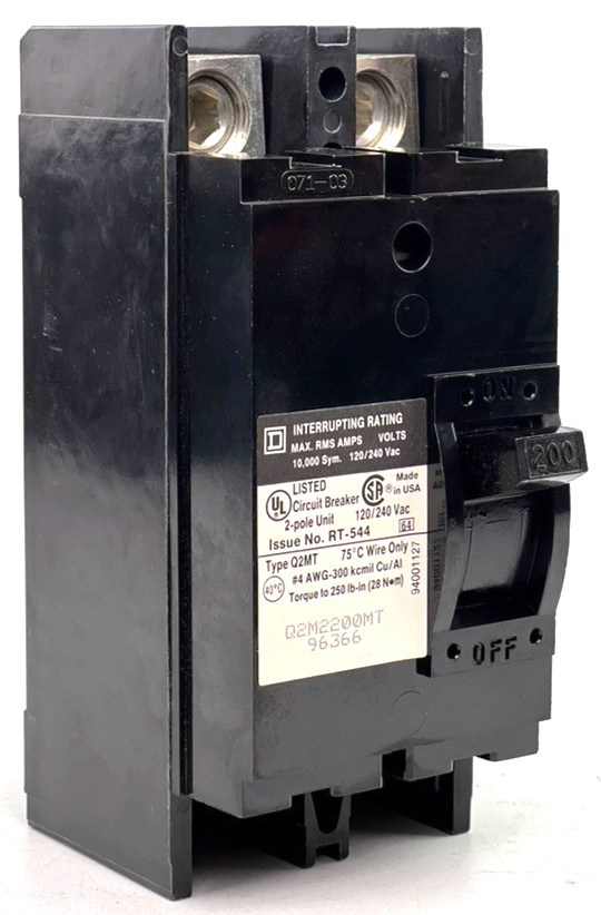 Square D Q2M2200MT 200 Amp 2 Pole Circuit Breaker Type Q2MT 240VAC 2P — NEW NIB