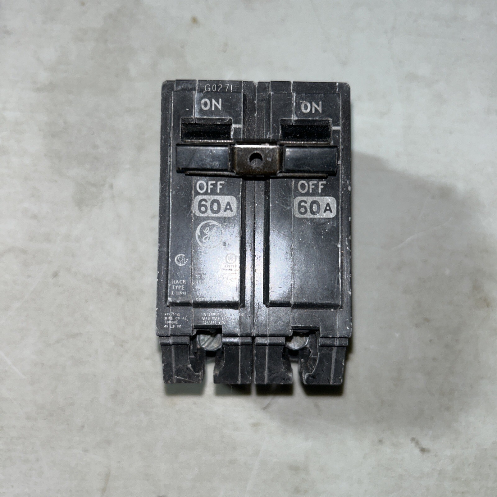 GE THQL2160 2 Pole 60A 120/240VAC Plug Circuit Breaker