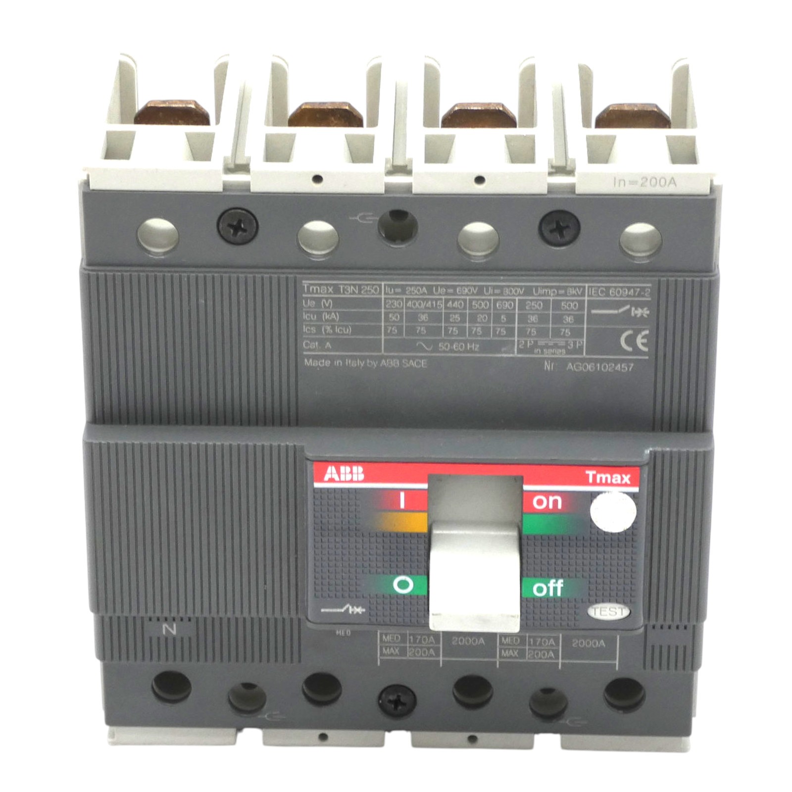 ABB SACE Tmax T3N 250 T3N250 Circuit Breaker / Circuit Breaker -used-