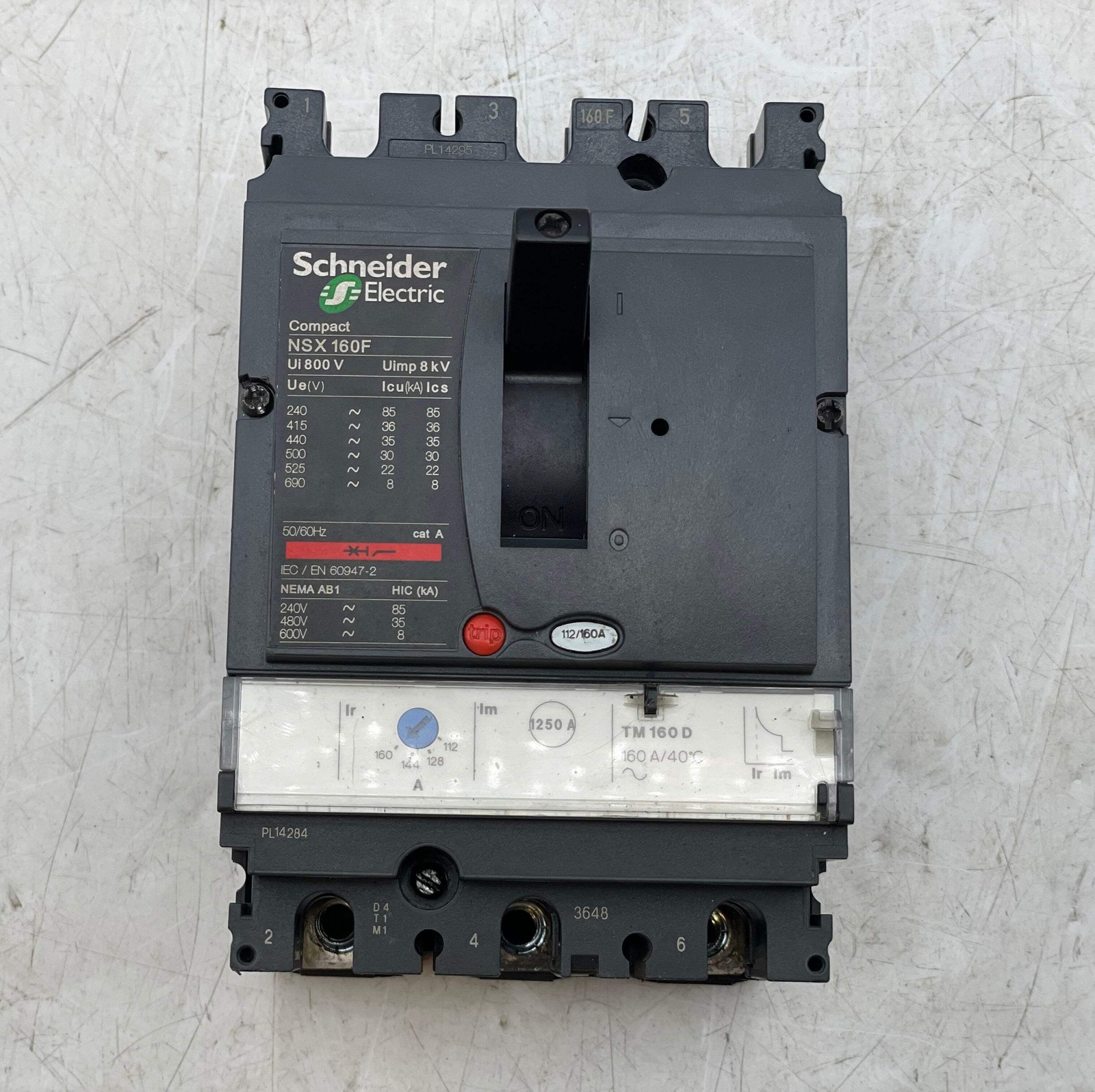 Schneider Electric LV430630 NSX160F Compact Circuit Breaker, 160A 3P (Used)