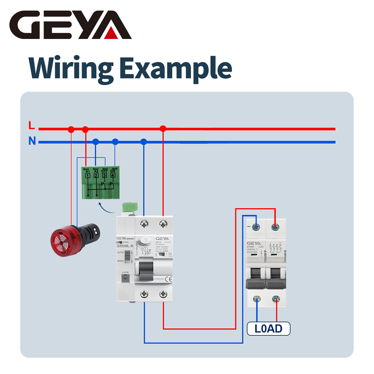 GEYA A Type ELCB RCCB Auto Recloser 2/4P AC230 DC12/24/48V Self-Reclosing Device