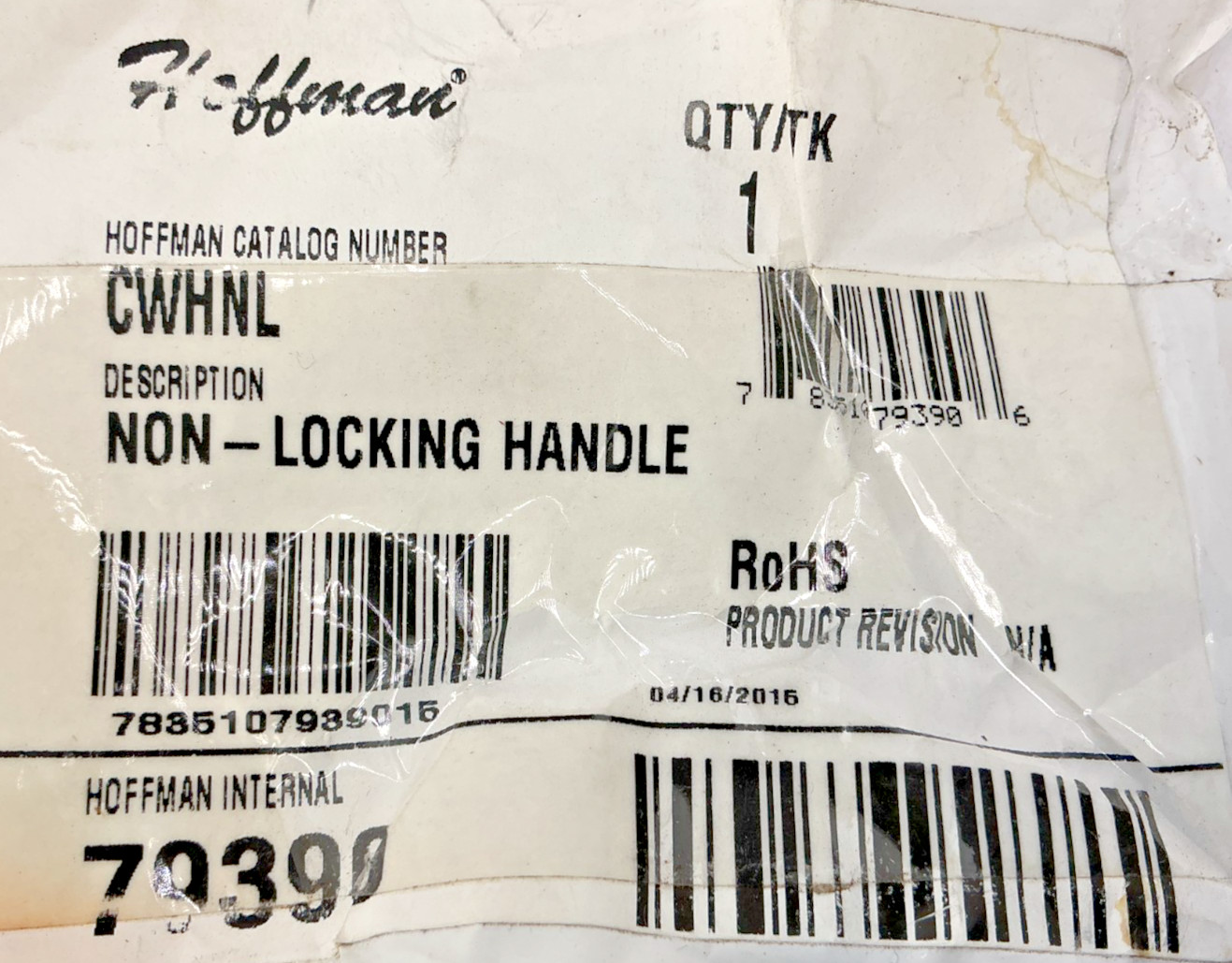 New Hoffman CWHNL Spare Non-Locking Handle
