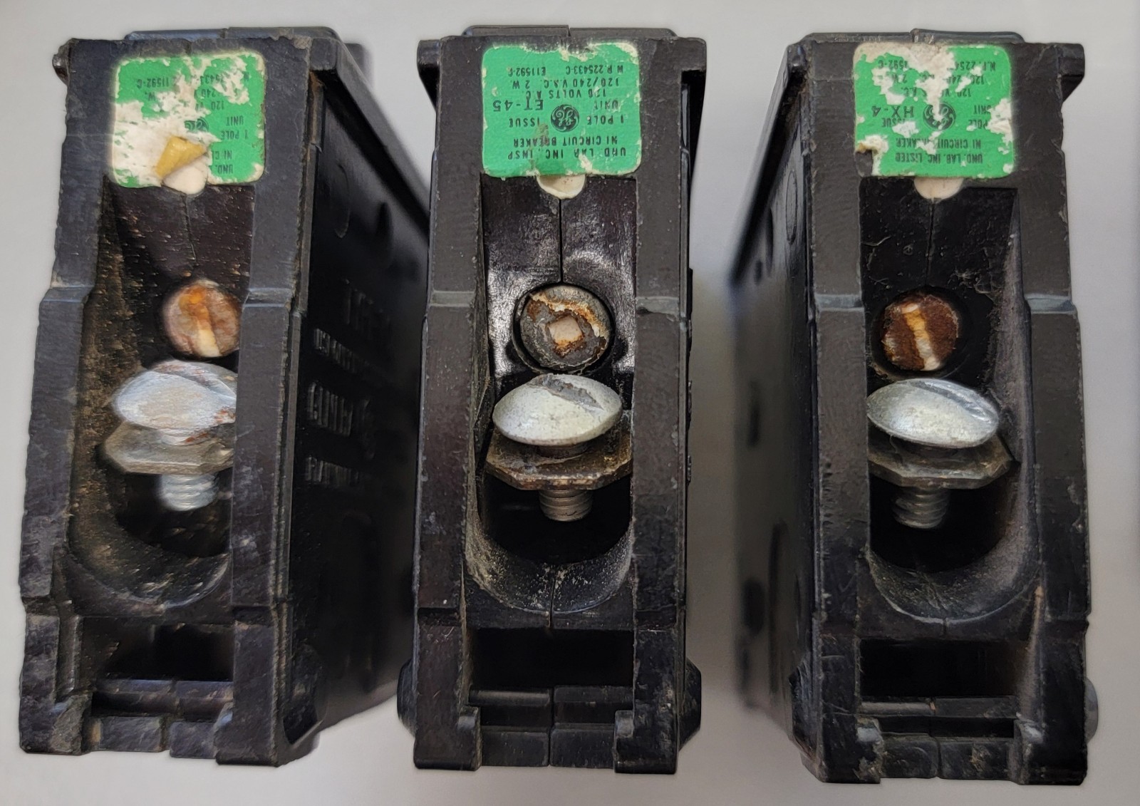 GE TQL1120 Single Pole 120/240 Volt 20A Plug-In Circuit Breaker (Lot of 3) USED