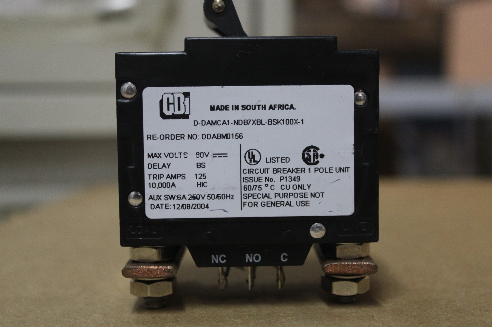 CBI- Electric, Toggle Switch Circuit Breaker, 1 Pole, 100 AMP