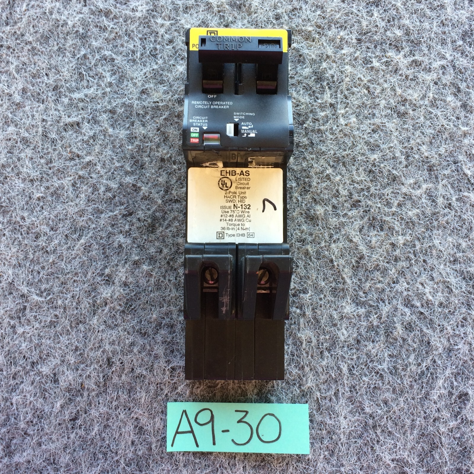 SQUARE D EHB24020AS 20 Amp 480V, Remotely Operated Circuit Breaker – WARRANTY