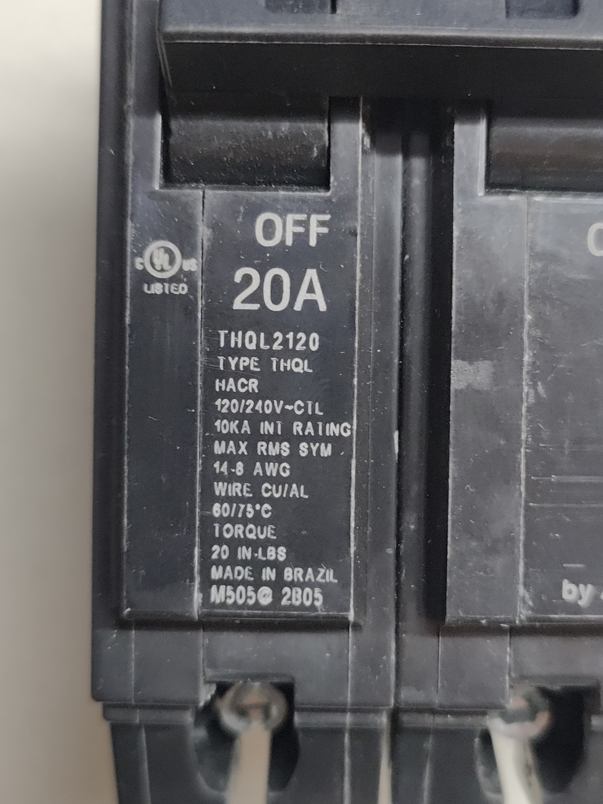 GE Q-Line 20 Amp 2 in. Double-Pole Circuit Breaker