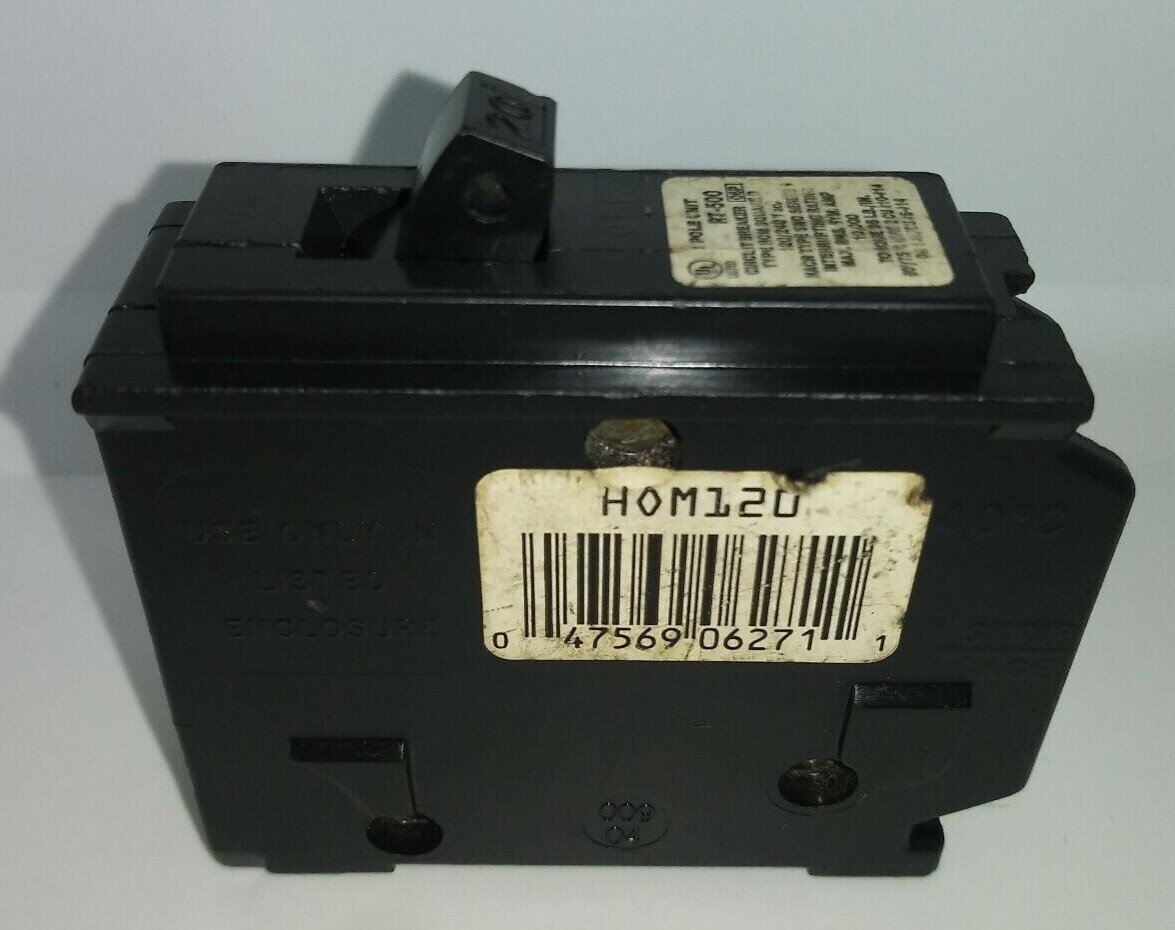 Square D HOM120 1 pole 20 amp Circuit Breaker TYPE HOM