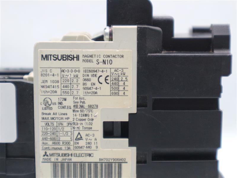 Mitsubishi S-N10 SN10 Magnetic Contactor w/ TH-N12 & UN-SA3310 30 Days Warranty
