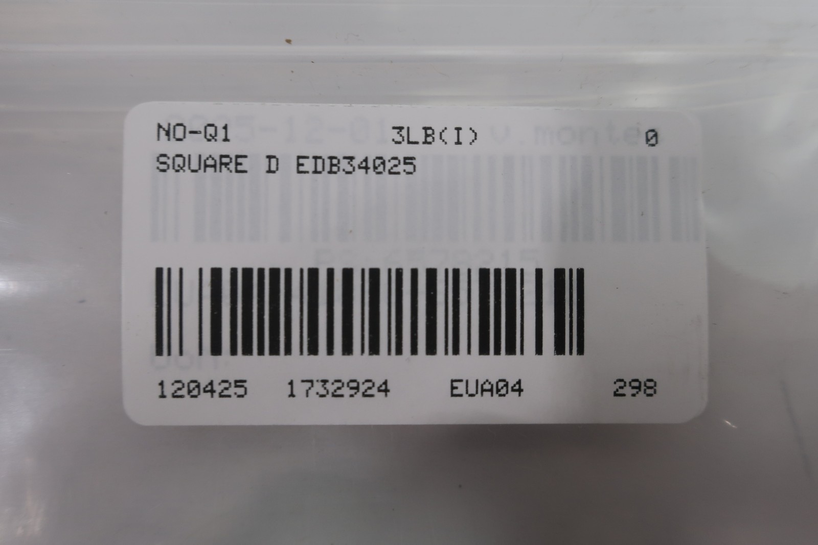 Square D EDB34025 Circuit Breaker 25a 240v-ac 3p