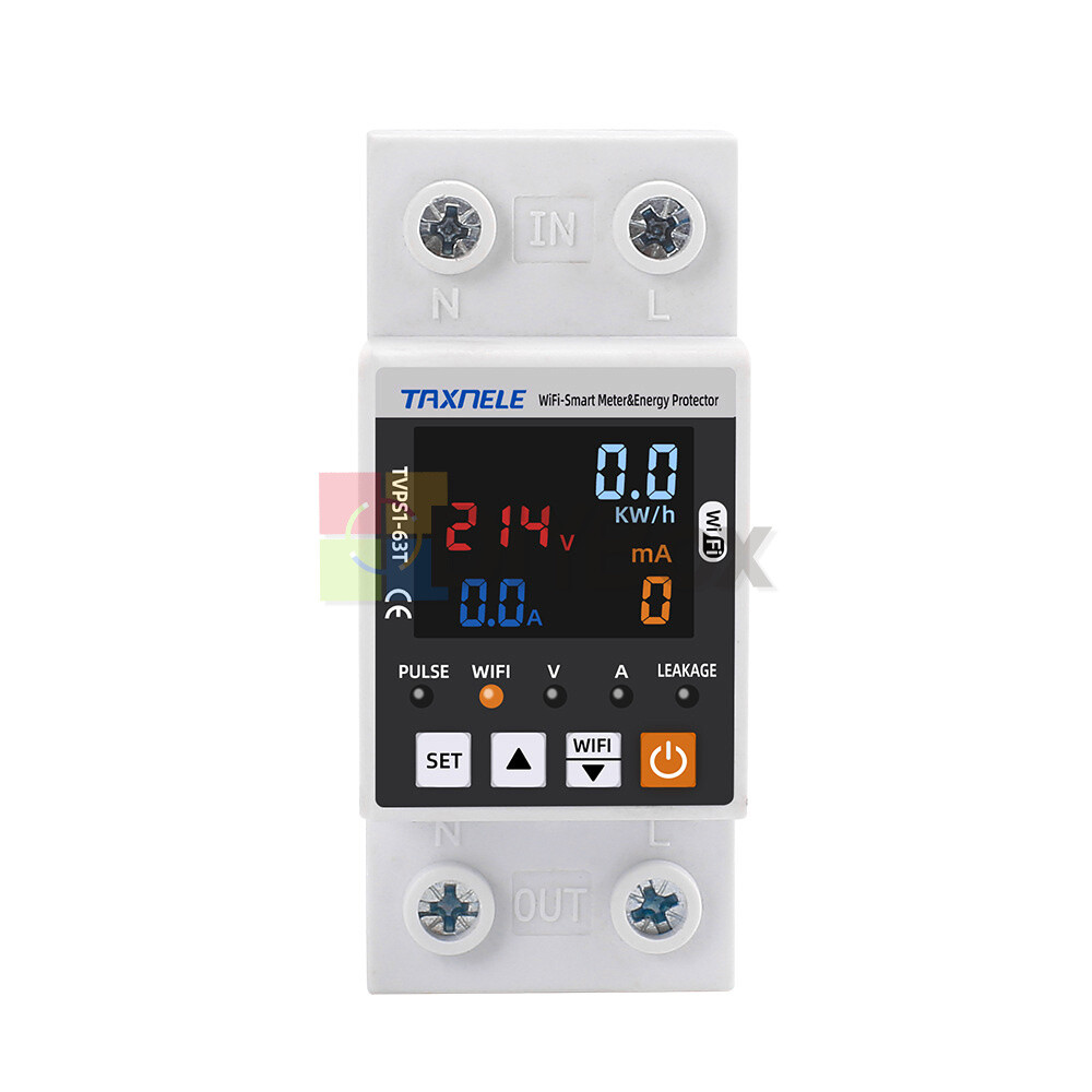 Tuya WIFI Smart Power Protector Overvoltage Leakage Protection Energy Meter
