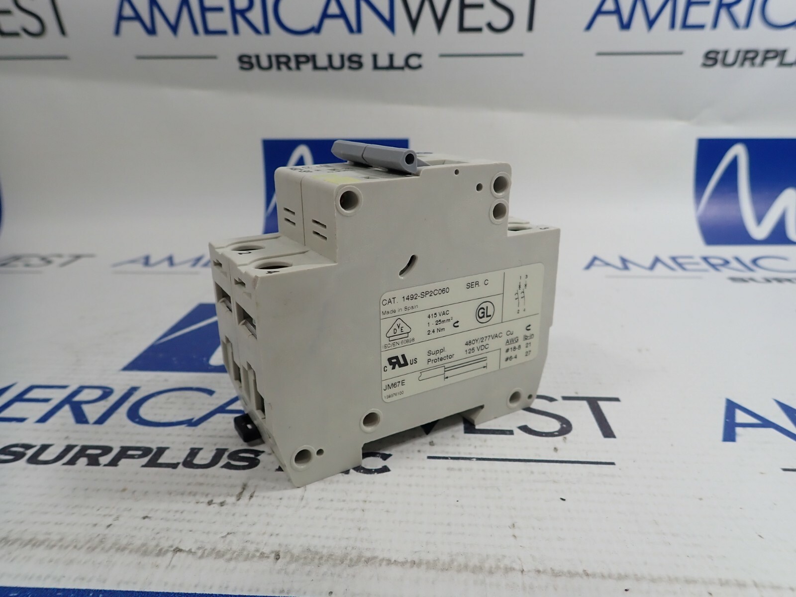 ALLEN BRADLEY 1492-SP2C060 SERIES C 2 POLE CIRCUIT BREAKER 6A