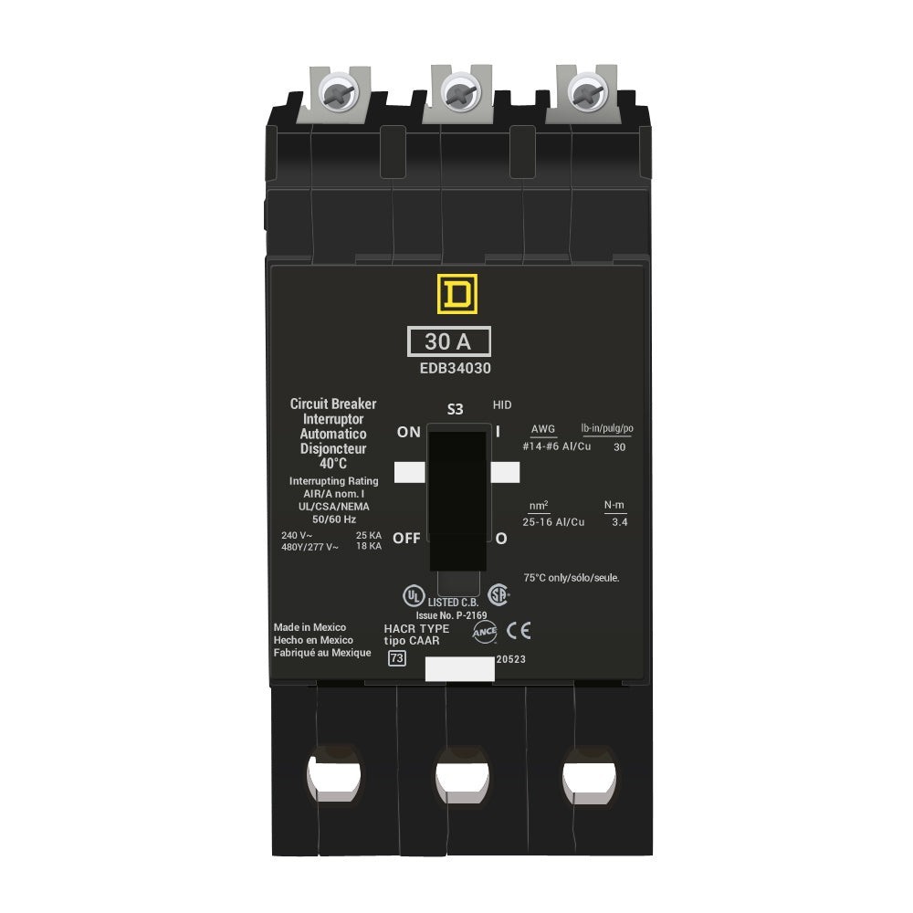 NIB – Square D EDB34030 Molded Case Circuit Breaker 30A, 3-Phase 480V