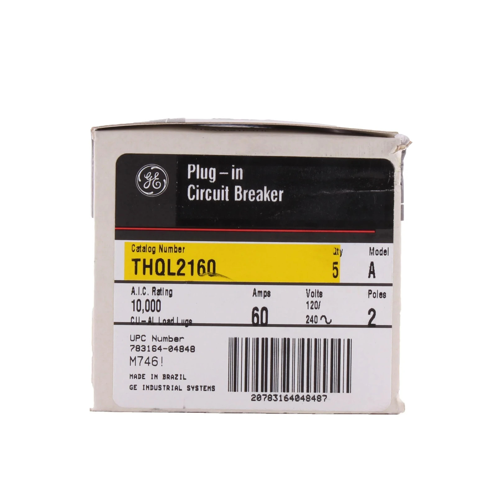 GE THQL2160 60A 2-Pole 120/240V Circuit Breaker PACK OF 5