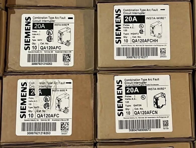 Box of 10 Siemens QA120AFC 20A 1-Pole High Interrupt AFCI Circuit Breaker NEW