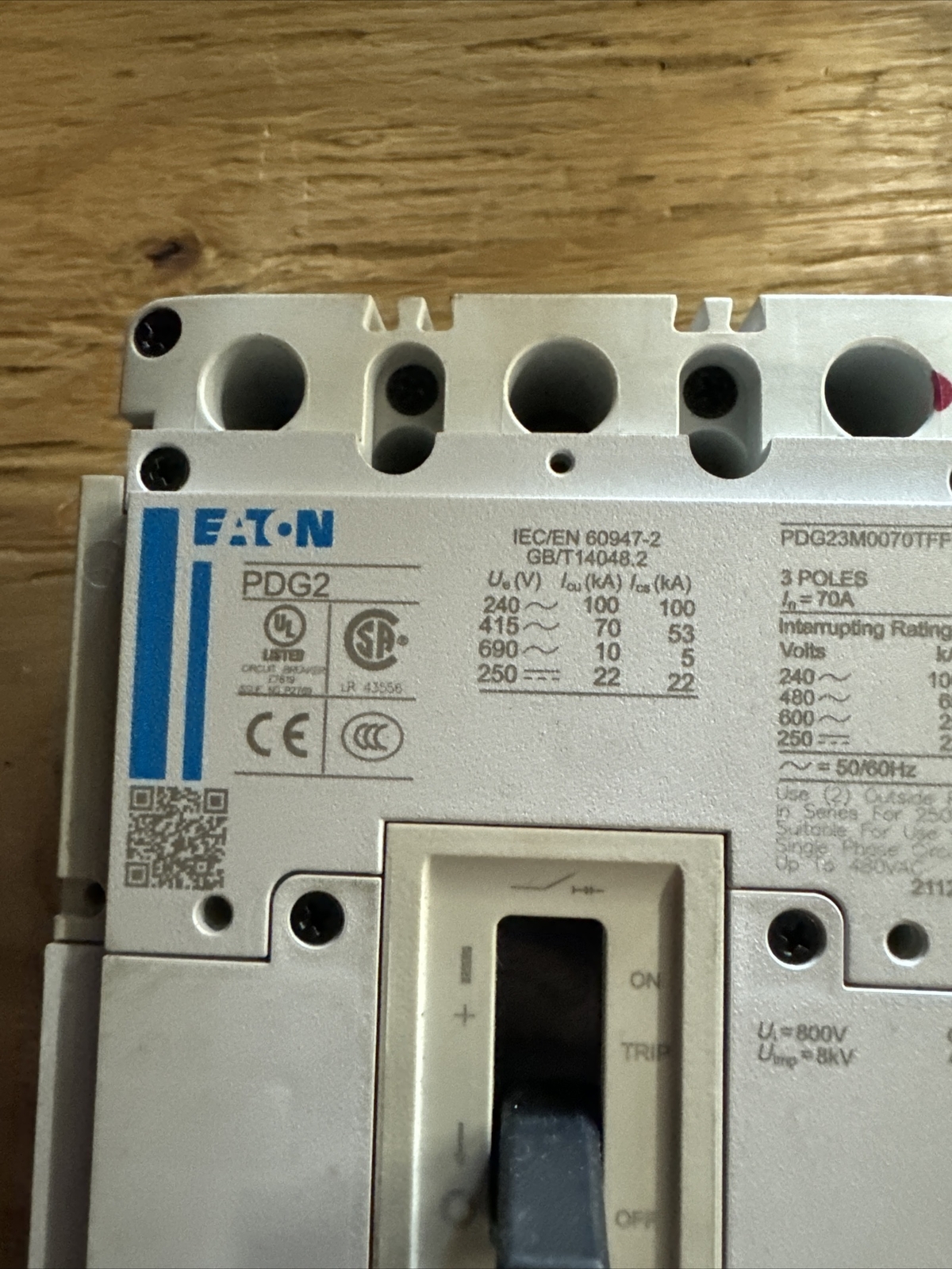 Eaton PDG23M0070TFFL 70A 240-600V Circuit Breaker – White