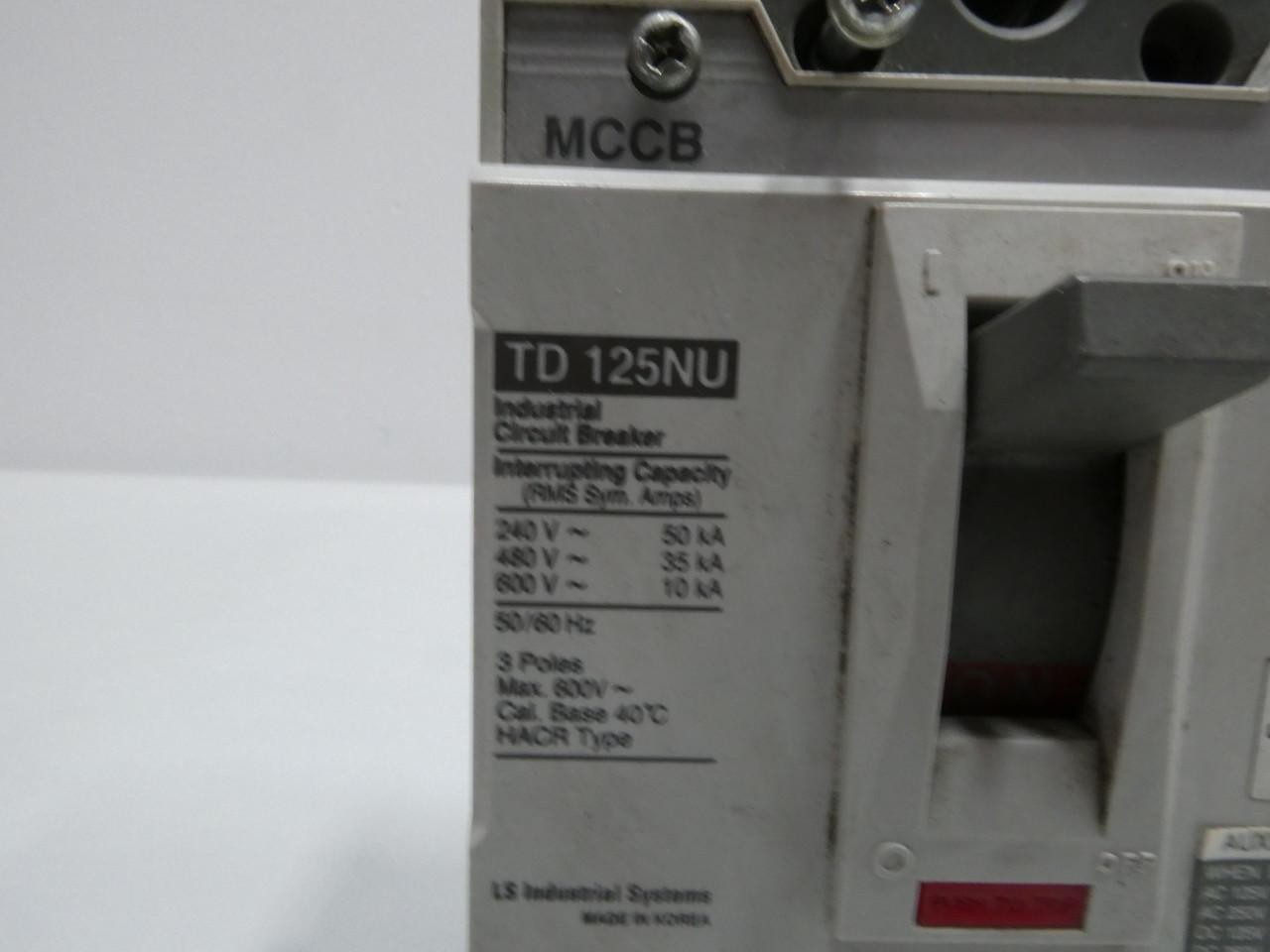 Ls Industrial Systems LSCA1 TD 125NU Circuit Breaker 3p 40a Amp 240/480/600v-ac