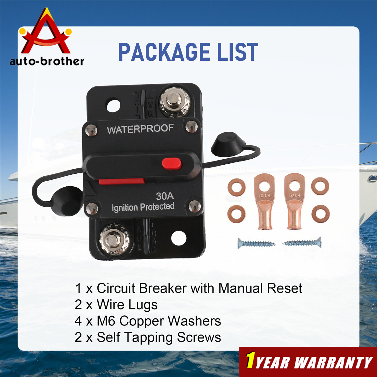 Manual Reset Switch Circuit Breaker Audio Fuse 30A-300A Amp 12V-48V DC Car Boat