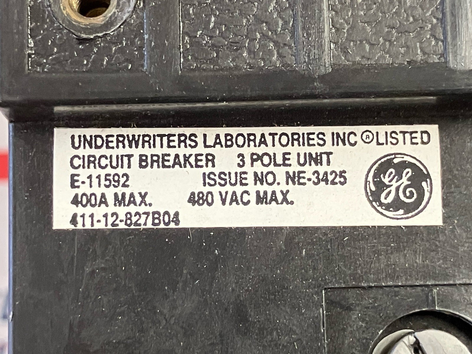 GE Circuit Breaker TLB434400 3-Pole 400A 480VAC 50/60Hz FREE SHIPPING