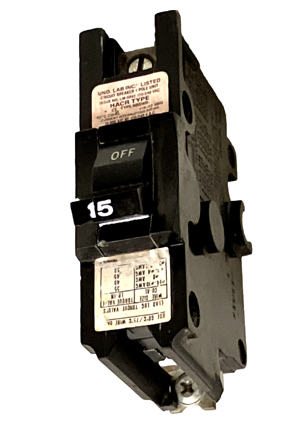 NB111015 / NB115 / NB15 FPE 15 amp 120/240 volt 1 pole FEDERAL PACIFIC Warranty
