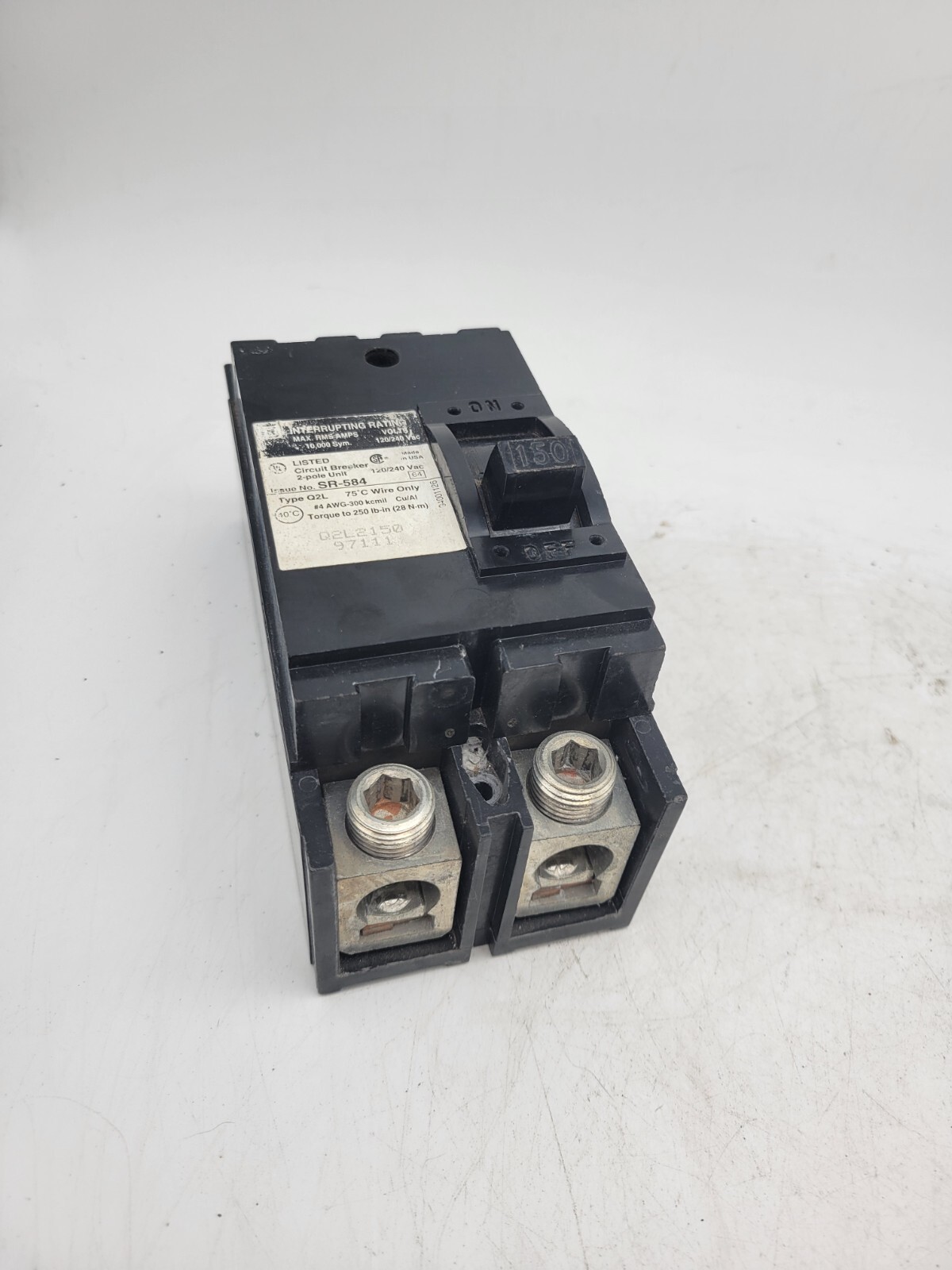 Square D Q2L2150 Feed-Thru Circuit Breaker 150A 120/240V 2P 1PH Type Q2L 150 AMP