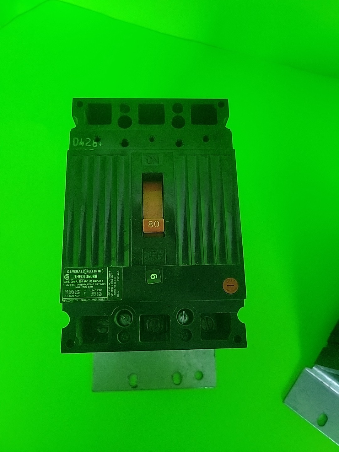 ⚡GE CIRCUIT BREAKER THED136080 80A 3P 600V comes with bonus mounting bracket⚡️