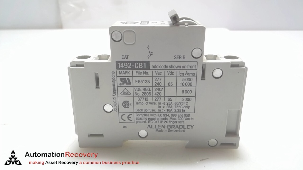 ALLEN BRADLEY 1492-CB1G300 SER C, MINIATRUE CIRCUIT BREAKER #334469