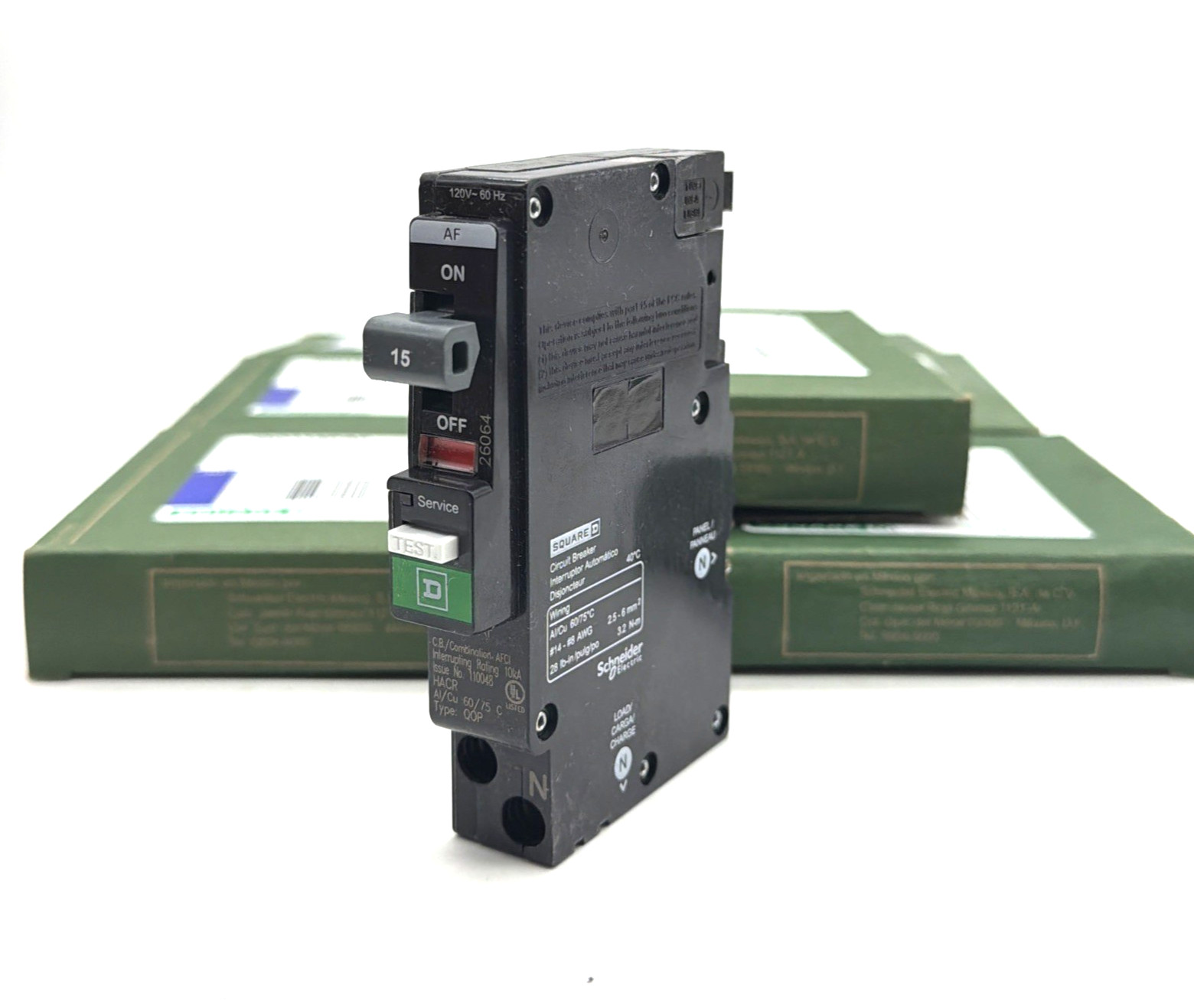 Square D QO115PAF 15A Arc Fault CAFCI Plug-On Neutral Breaker NEW Lot 7