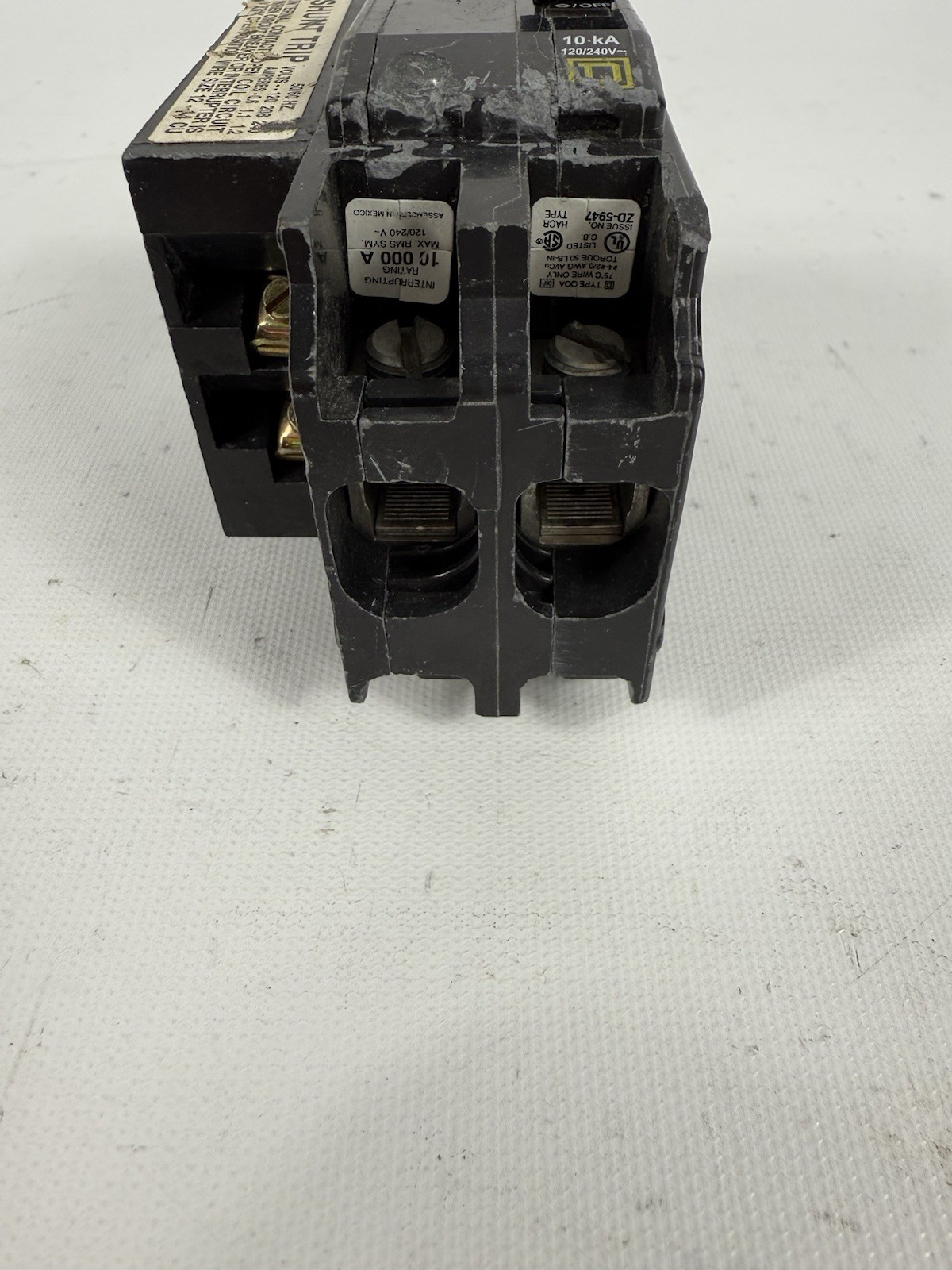 Square D QO21001021 Plug On 100A Circuit Breaker, Shunt Trip, 2 Pole, 100 AMP
