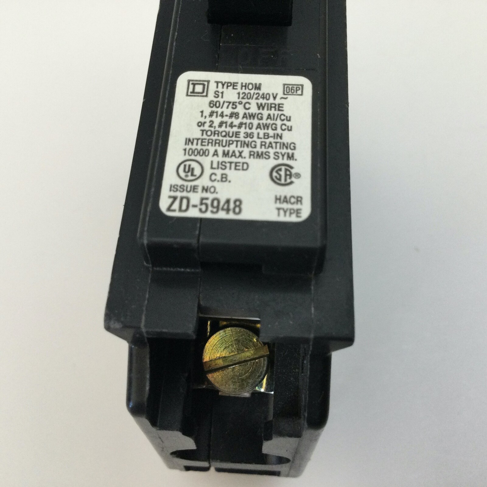 Square D 1 Pole Circuit Breaker 30 Amp 120/240V Type HOM